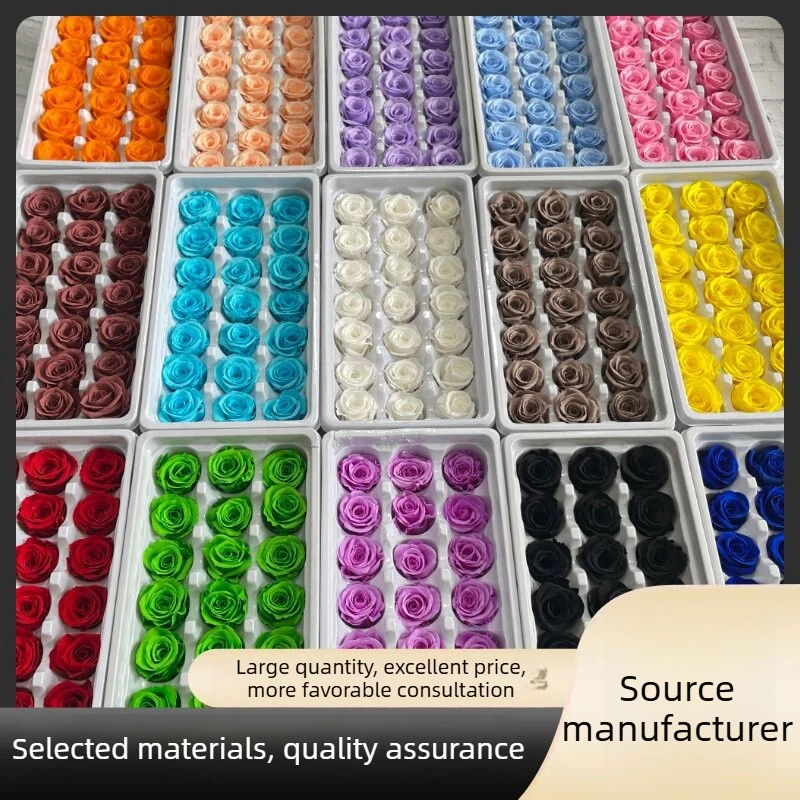 

Подарочная коробка «сделай сам», цветочные материалы ручной работы, цветы для свадебных украшений, консервированные головки роз класса A 2-3 см, подарок на годовщину и праздник