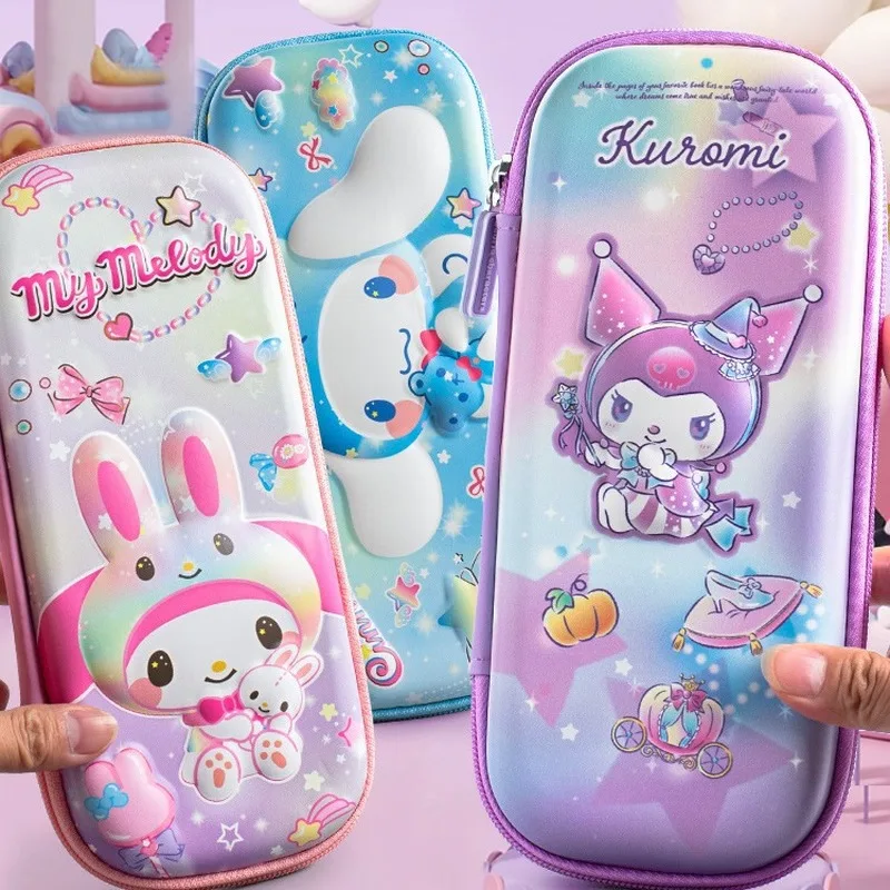 2024 Kuromi Pen Case Cool 3d Stereoscopic Box Surface Pencil-Box  Good-Looking Sanrio  Girl'S Style Pencil Case Pupil Children