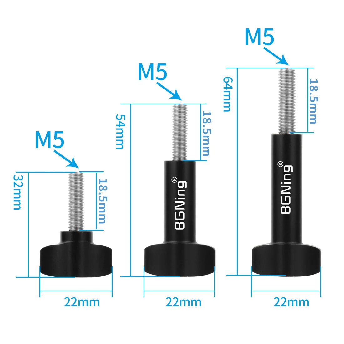 M5 Gewindebolzen Edelstahl Aluminiumlegierung T Handfest Schraube Klemmknopf Manuelle Griffschraube für Gopro 13 Für Insta360 – Detail 4
