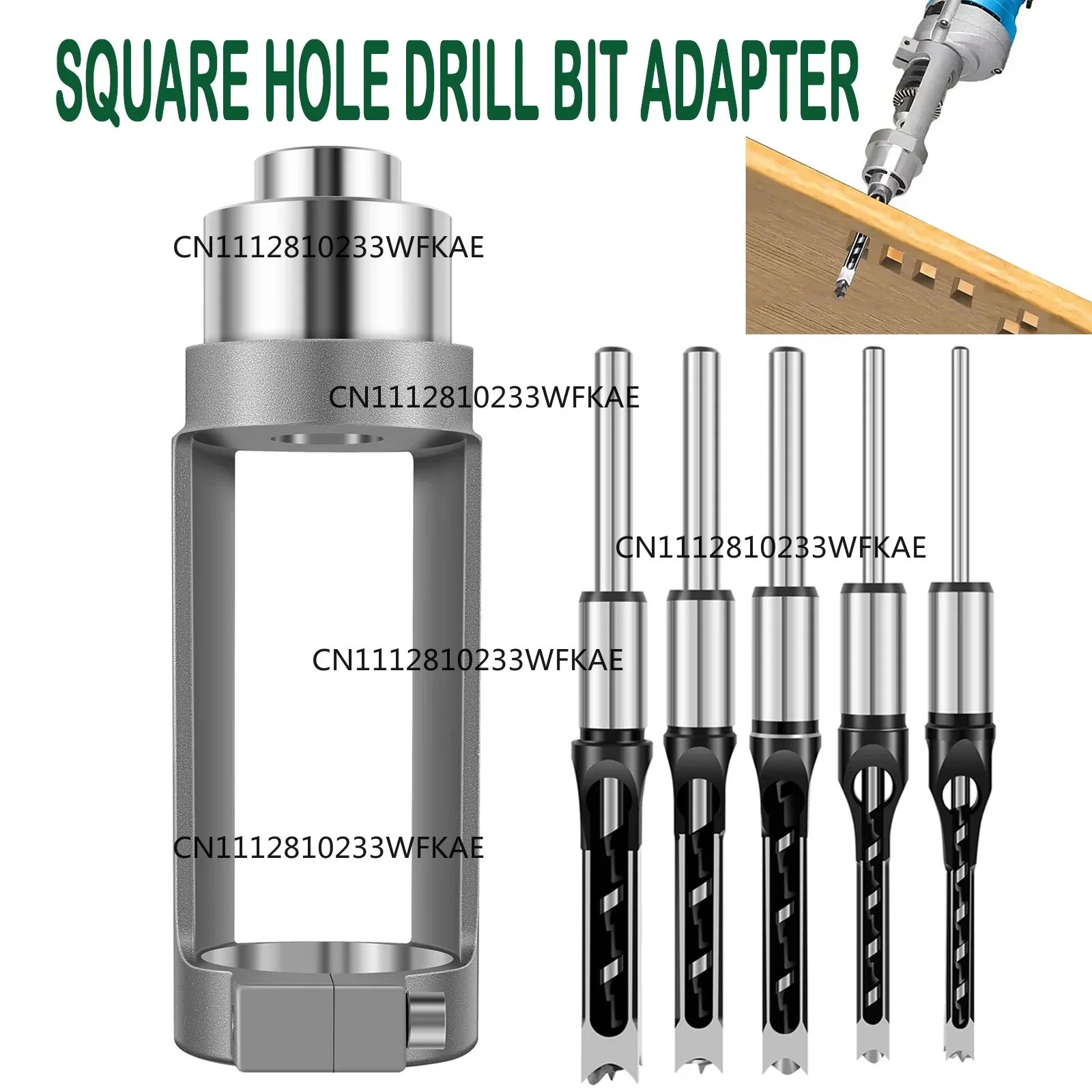 Square Hole Drill Fixed Bracket Cast Aluminum Professional Precise Woodworking Tool Durable Drill Bit for Hand Electric Drill