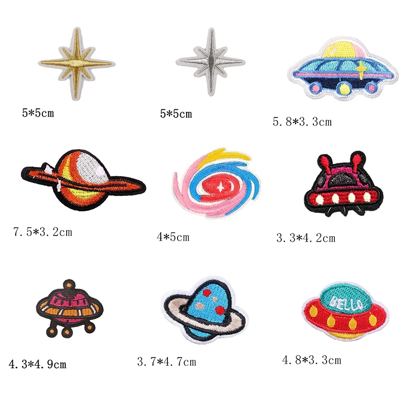 Iron On Patches 26Pcs Planet Astronaut DIY Sew Decoration Appliques Stickers For Clothing,Backpack,Repair The Hole Stick