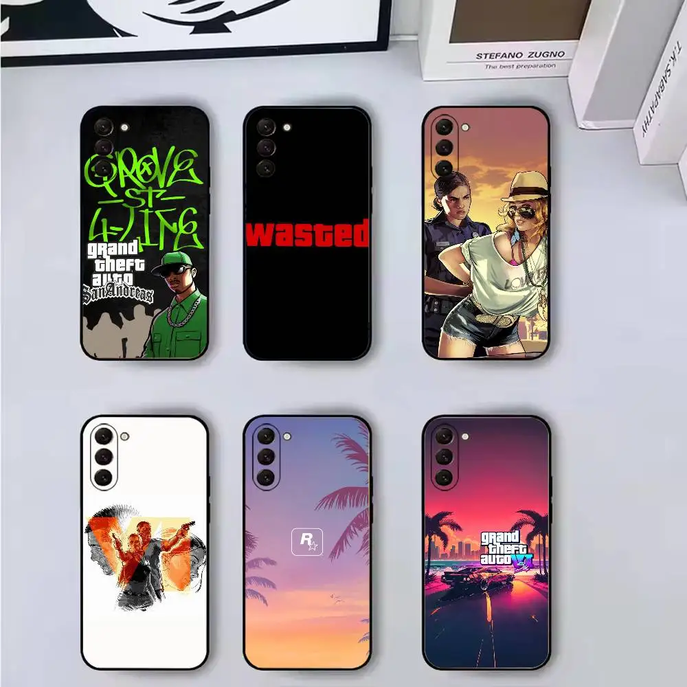 Hot Game GTA R Stars Phone Case For Samsung Galaxy A73,A72,A71,A70,A53,A52,A51,Others Soft Black Cover
