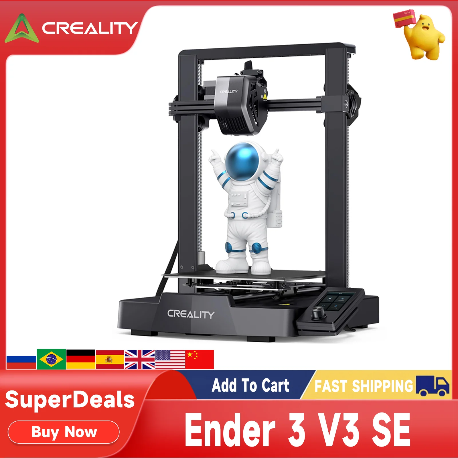 Creality Ender 3 V3 SE 3D Printer Auto Leveling Auto Filament Transfer Sprite Direct Exturder 250MM/S High Precision Dual Z-Axis