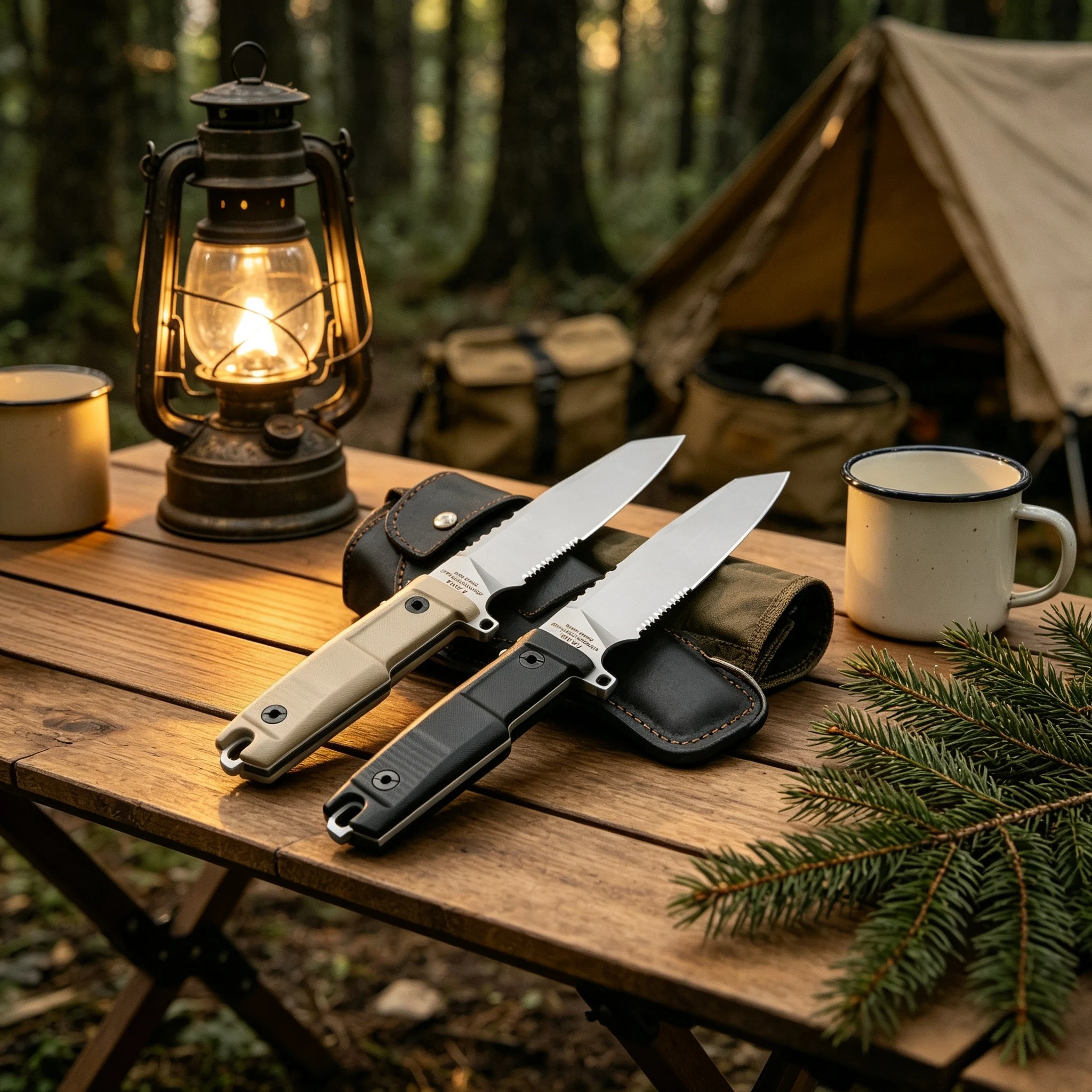 Task C Compact Straight Knife N690 Steel Multi-Functional Outdoor Backpack Knife with Protective K Sheath