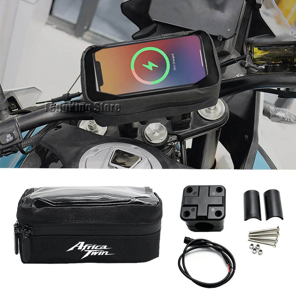 For CRF1100L crf1100l africa twin Motorcycle Handlebar Bag Wireless Charging GPS Navigation Phone Mount Bag