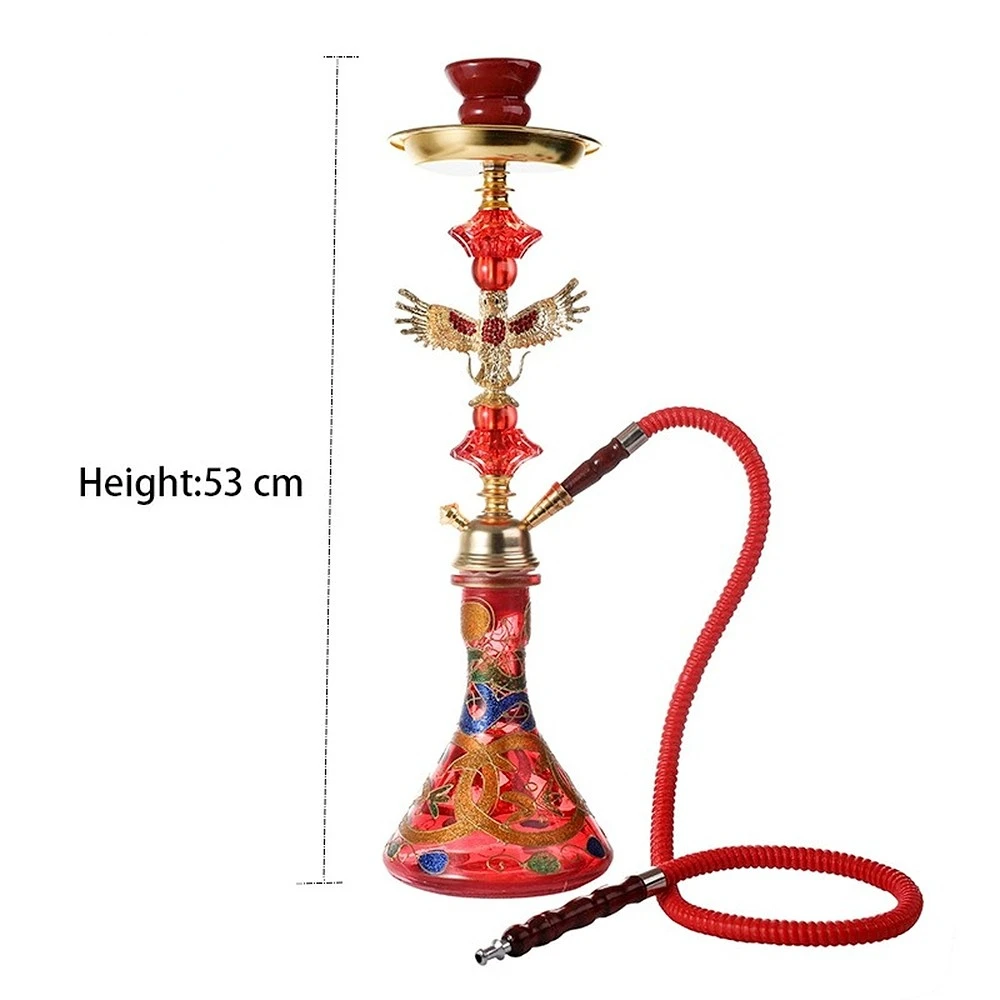 Arab Eagle Shape Shisha Set with Hose Chicha Bowl Base Narguile Complete Smoking Glass Water Pipe for Hookah Accessories