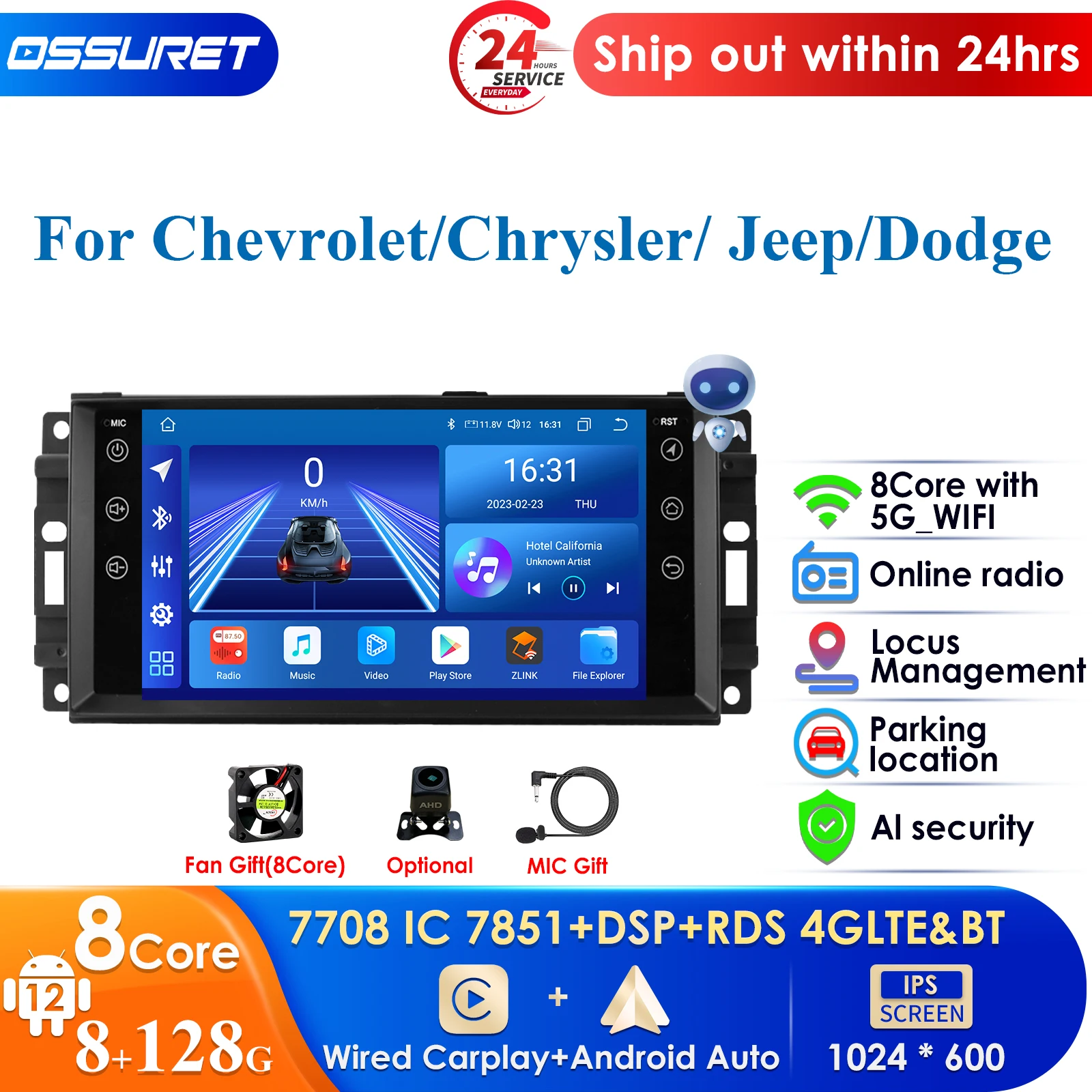 

for Jeep Cherokee Compass Commander Wrangler 300C Dodge Caliber Liberty Wireless CarPlay Android AutoRadio Car Multimedia Player