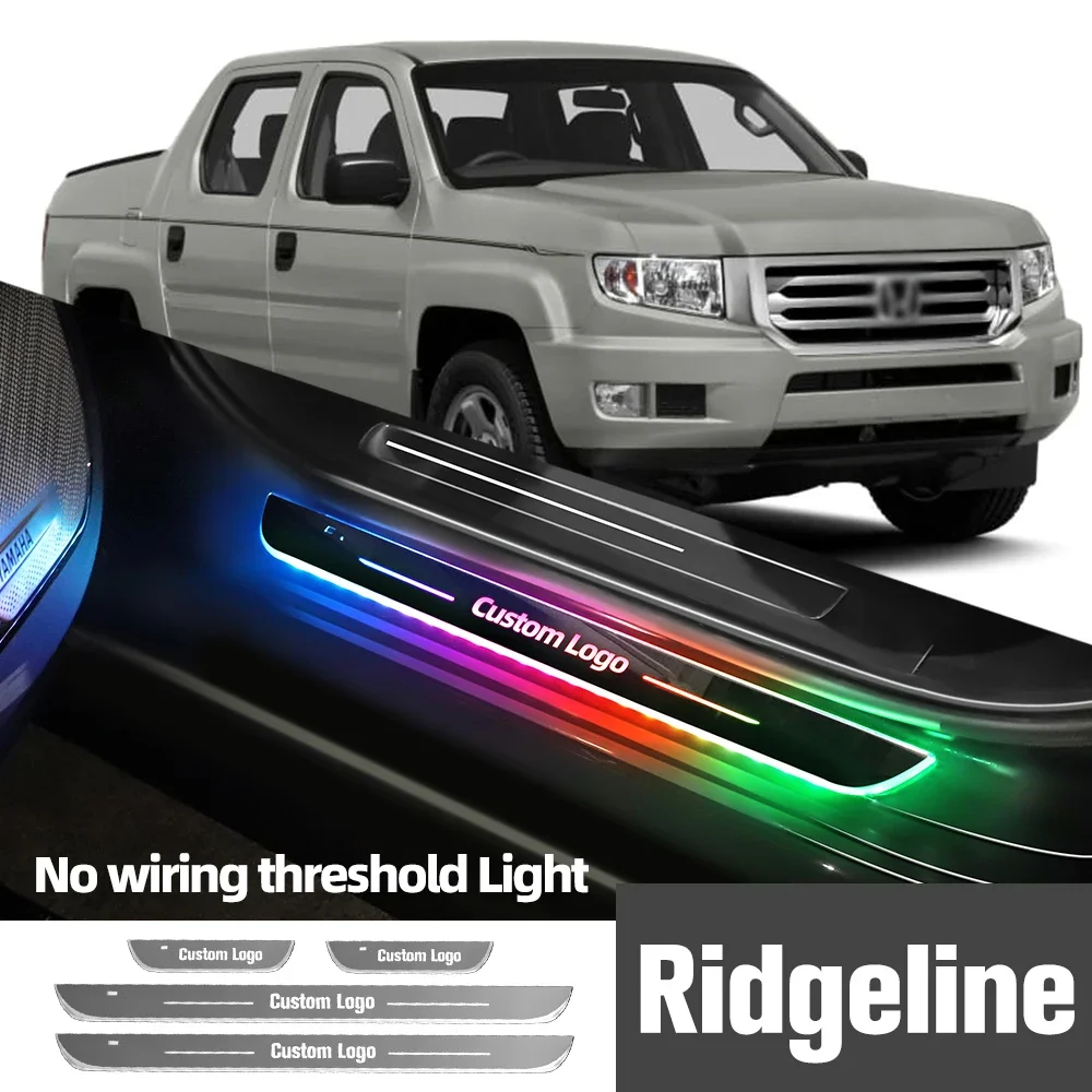 

For Honda Ridgeline 2006-2022 2017 2018 2020 Car Door Sill Light Customized Logo LED Welcome Threshold Pedal Lamp Accessories
