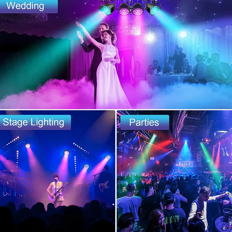 Imagem -05 - Led Zoom Par Light Rgbw Stage Strobe com Som Ativado Controle Dmx512 dj Disco Party Bar de Casamento Iluminação de Palco 4in 250w