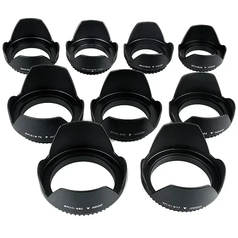 for Canon Nikon Sony Camera Lens 49mm 52mm 55mm 58mm 62mm 67mm 72mm 77mm Screwed Flower Petal LENS HOOD