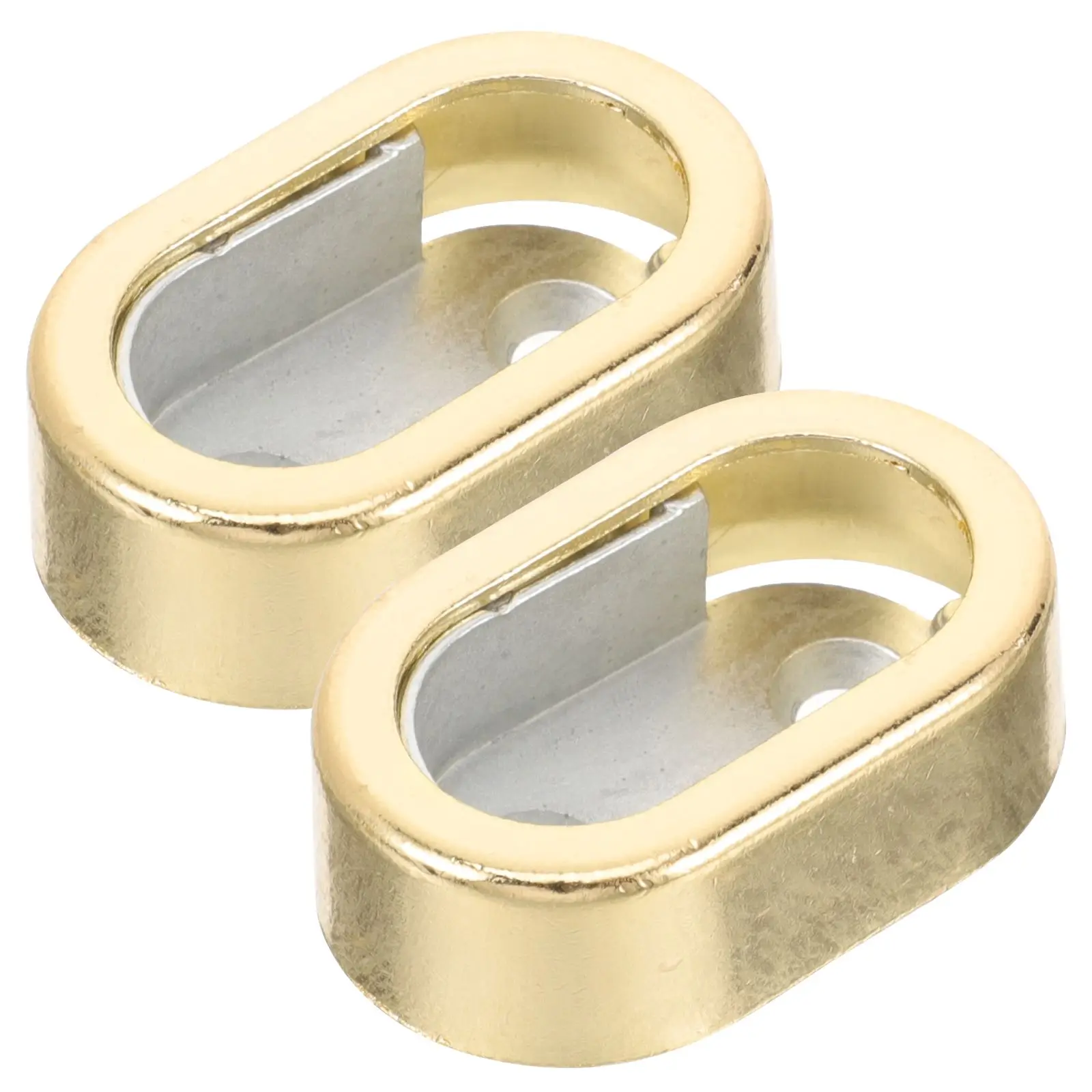 

2pcs Zinc Alloy Closet Rod Bracket Heavy Duty Shower Curtain Holder Golden Color Tube Support Brackets For Wall Installation