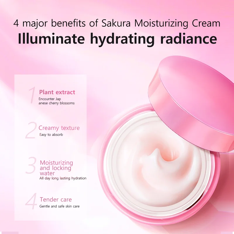 FONCE Cherry Blossom Moisturizing Cream,long-lasting moisturizing repair nourishing moisturizing cream,beauty mask skin care 50g