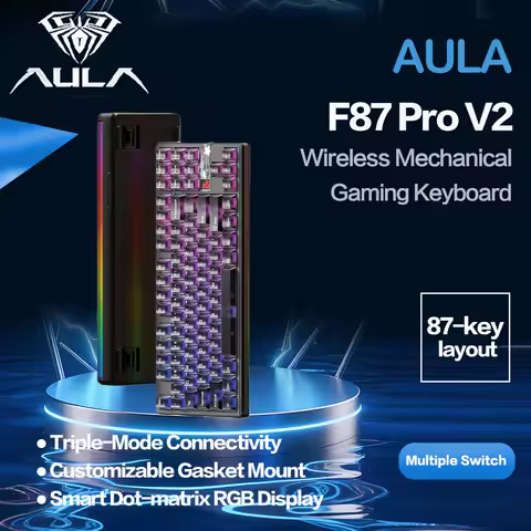 AULA F87ProV2 Custom Wireless Mechanical Keyboard Bluetooth 2.4G Wired Triple Mode Full Key Hot Swappable Gasket Structure