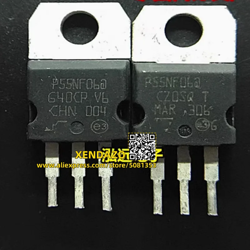 10pcs/lot STP55NF06 P55NF06 55N06 55A 60V MOSFET TO-220