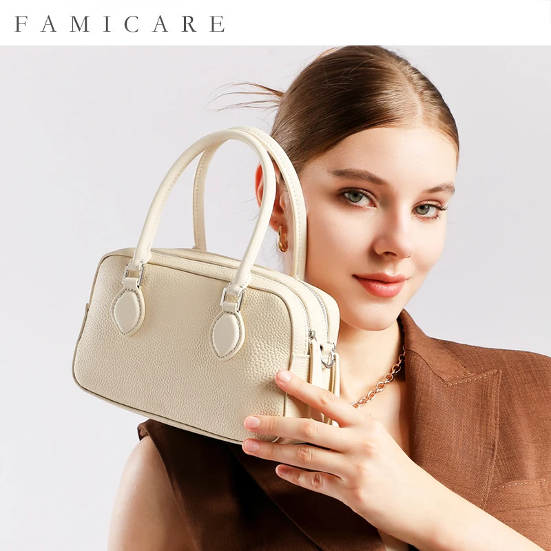 

Новинка 2025 года, женская мини-повседневная сумка через плечо на одно плечо, женская модная универсальная сумка Boston из натуральной кожи, сумка-подушка для девочек