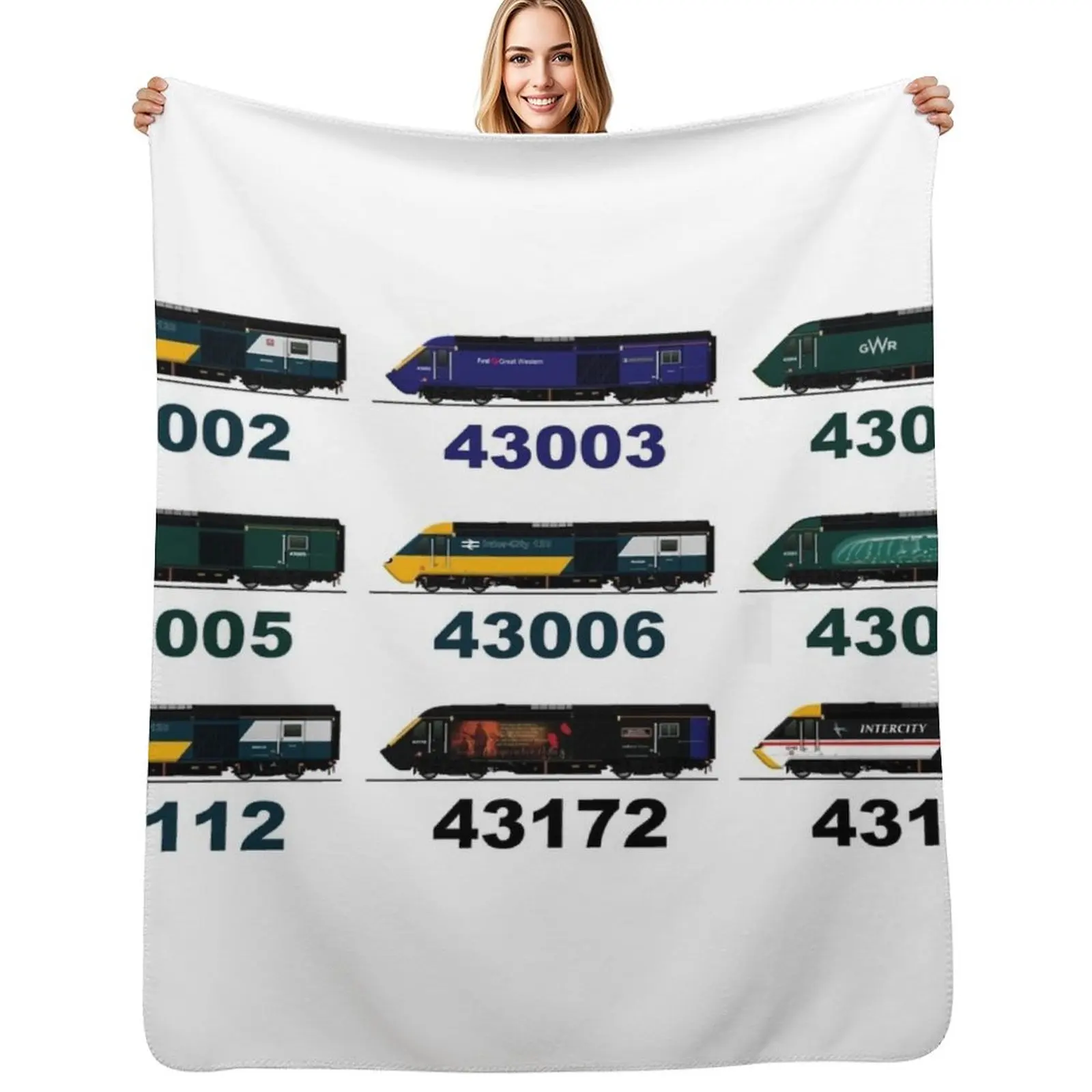 CLASS 43 HST INTERCITY 125 Throw Blanket Warm Plush Fuzzy Blanket for Living Room