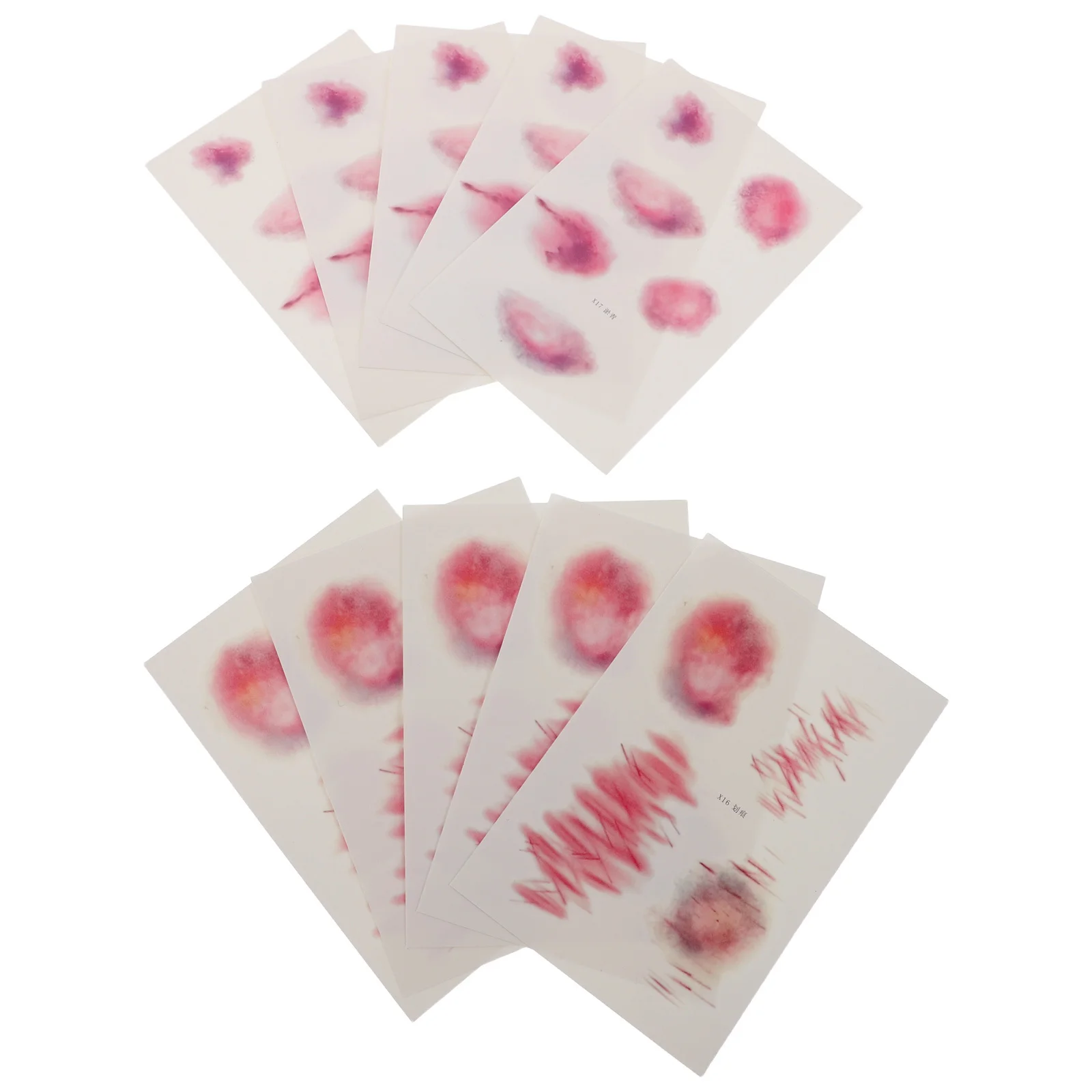 

10 листов поддельные наклейки на шрам, 3D реалистичная татуировка на рану, временная для Хэллоуина, макияж ужасов, розыгрыш, реквизит для вечеринки, кровавый шрам