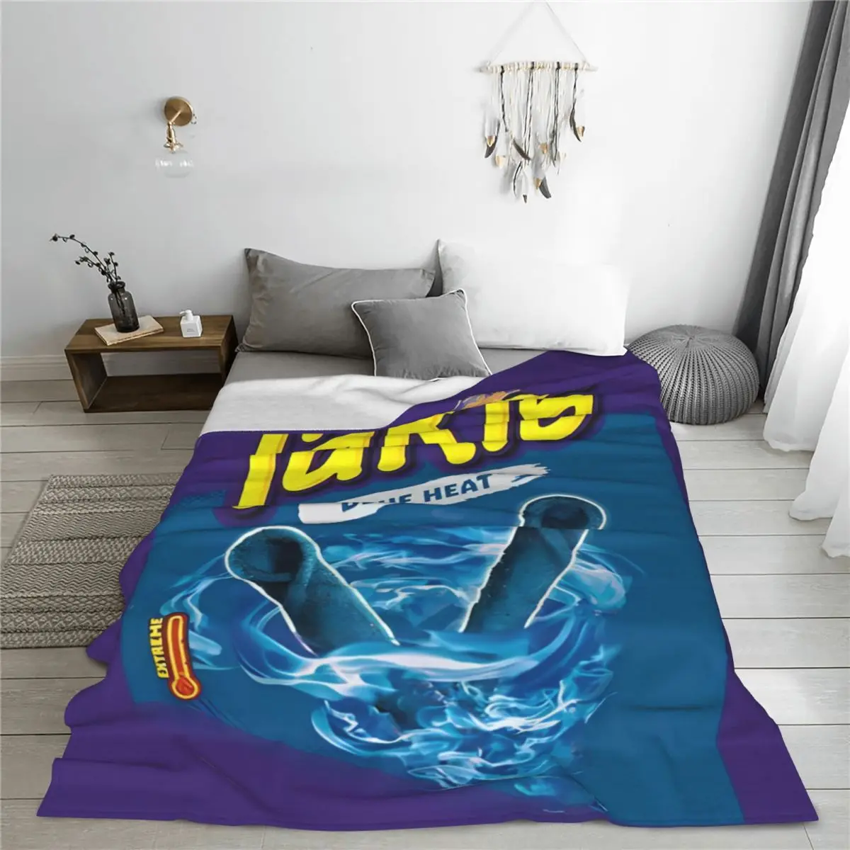 Cartoon Snack Print Velvet Throw Blanket Taki Blanket for Bedding Office Warm Bedspread