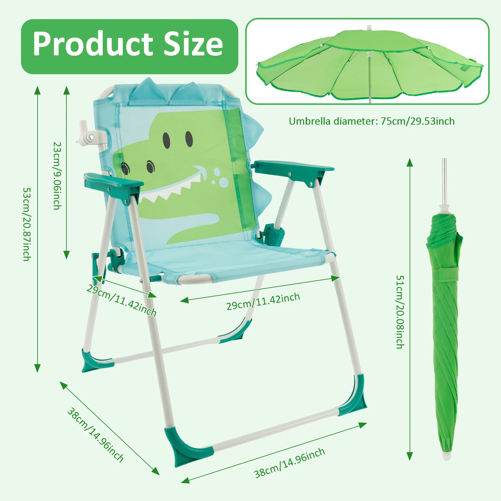 Kids Folding Beach Chair With Sun Umbrella Outdoor Lightweight Travel Picnic Child Camping Chair Wind Resistant Beach Lounger image 6