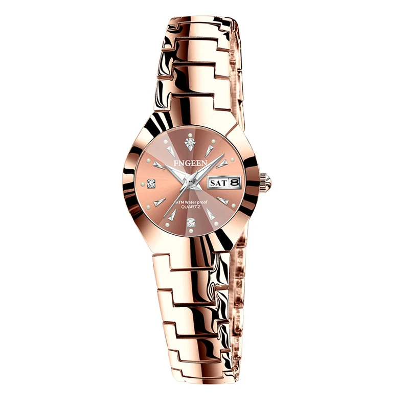 

Relogio Feminino Steel Gold Quartz Watches for Women Hours Fashion Elegant Ladies Watch FNGEEN Free Shipping Luxury Female Clock