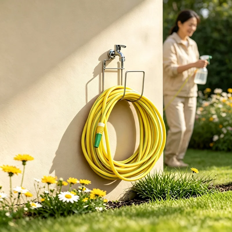 Garden Wall Mounted Hose Holder Rack - 304 Stainless Steel Dual-Purpose Water Pipe Storage Organizer for Home and Yard Use