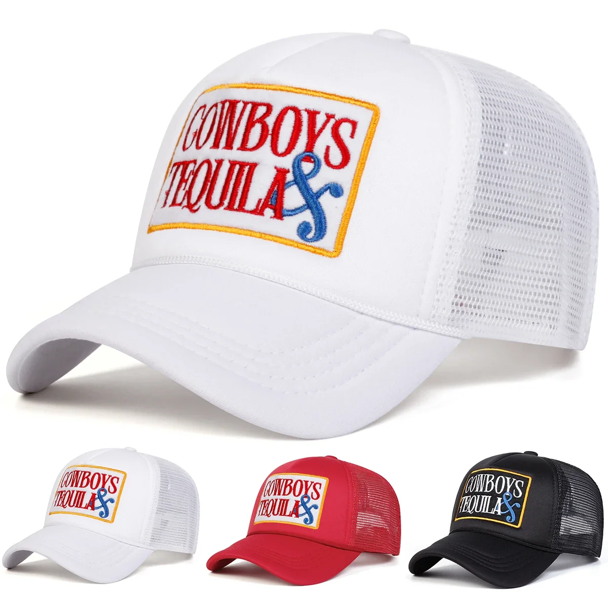 Gorras de béisbol unisex con bordado de letras COWBOYS TEQUILA, gorras casuales ajustables para primavera y otoño, gorra deportiva con protección solar