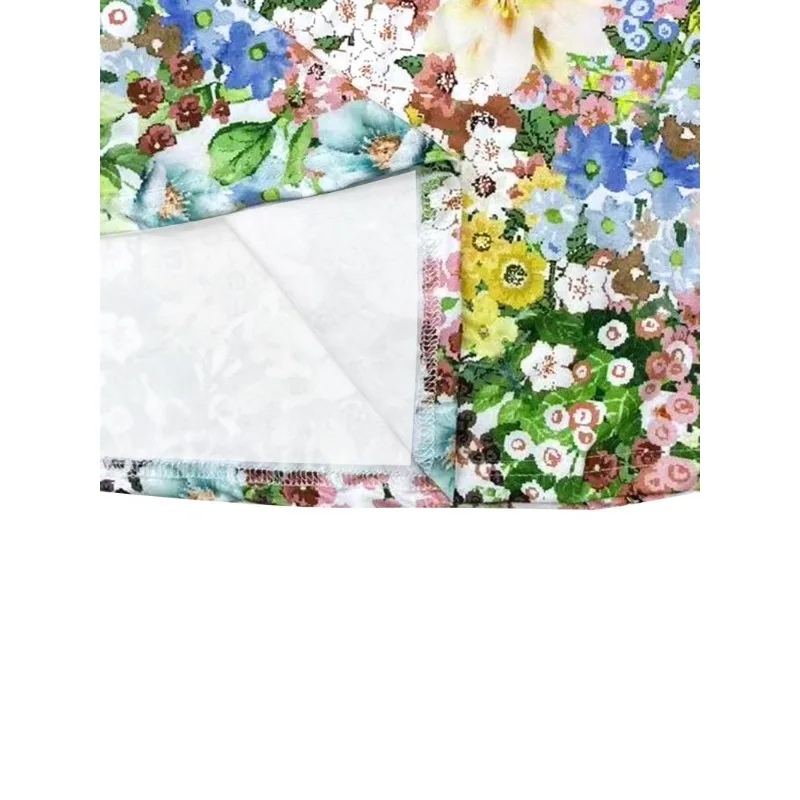 Spring and Summer New Style Elegant Floral Print Casual Long-sleeved Dress Fashionable Loose Ankle Dress