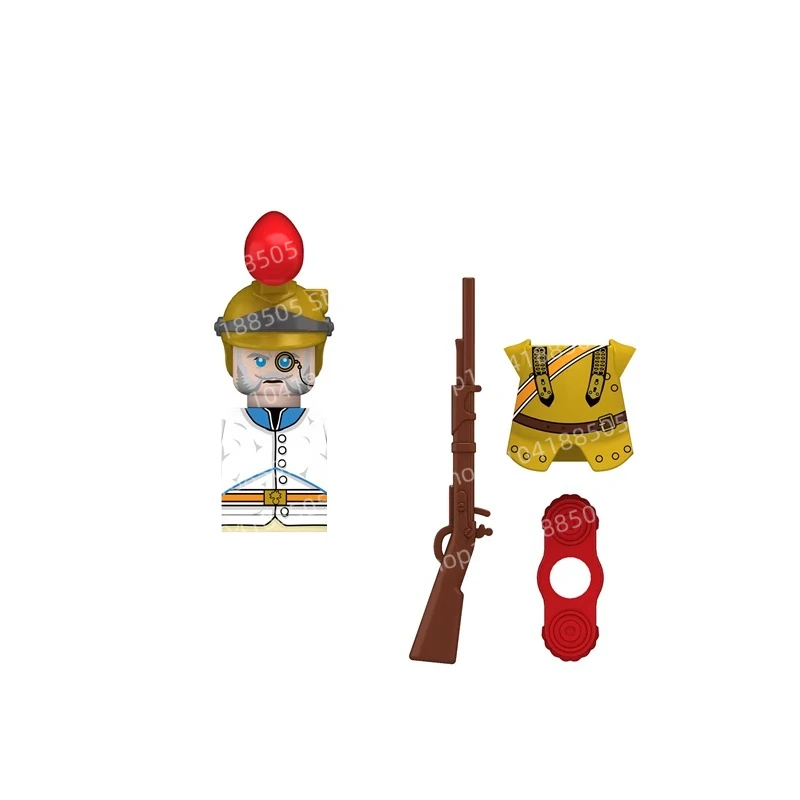 مكعبات البناء العسكرية MOC، مان زاي، ضابط الفرسان، القائد، لعبة الجسيمات الصغيرة هدية #4