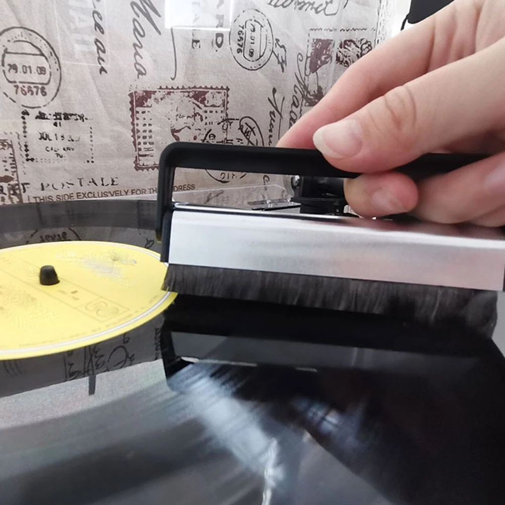 

2 Pcs Vinyl Record Cleaning Brush Safe Dust Removal Tool Portable Phono Accessory Carbon Fiber Material Easy Storage