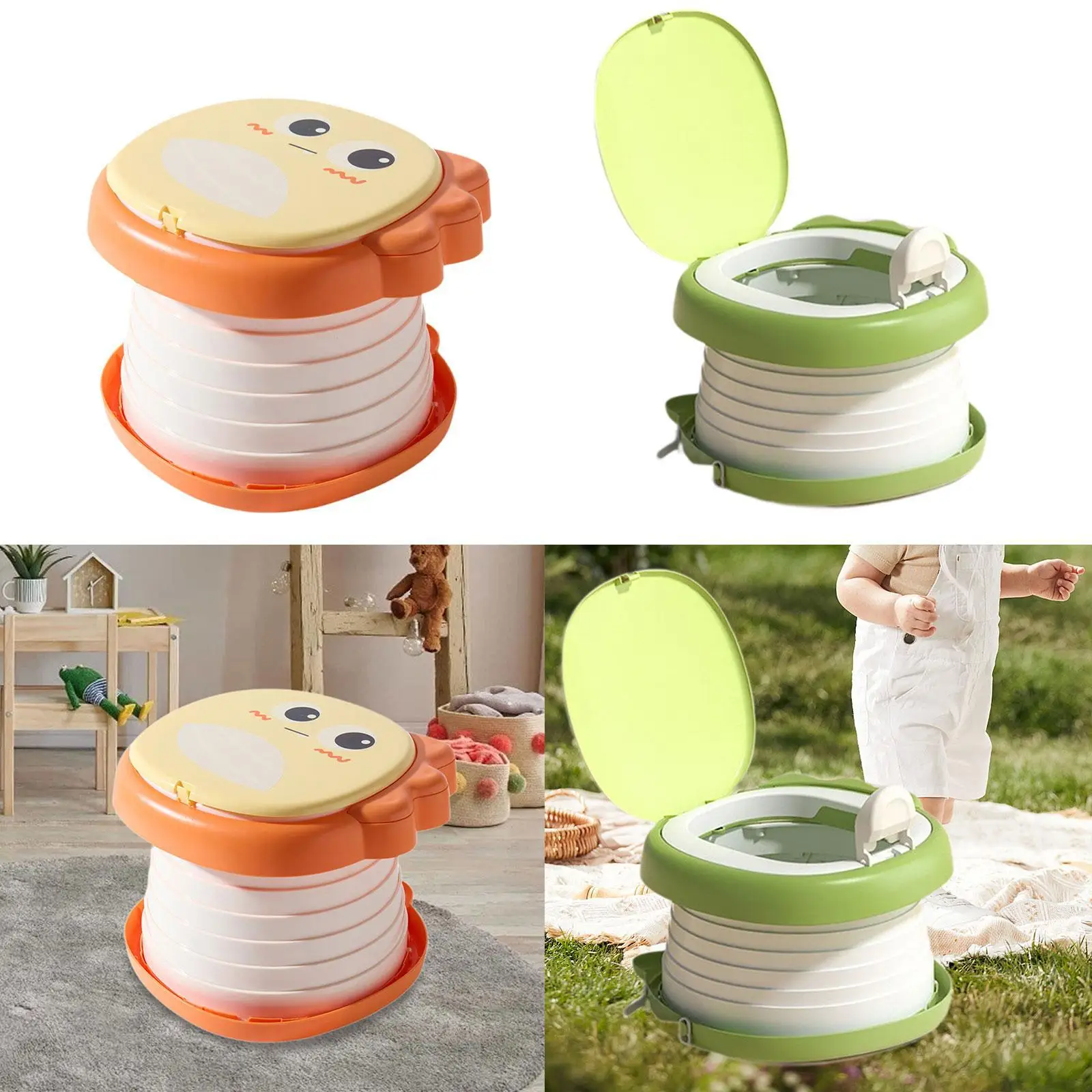 Vasino per bambini Sedile per vasino portatile da viaggio compatto pieghevole riutilizzabile Vasino per bambini per campeggio all'aperto Casa per neonati al coperto