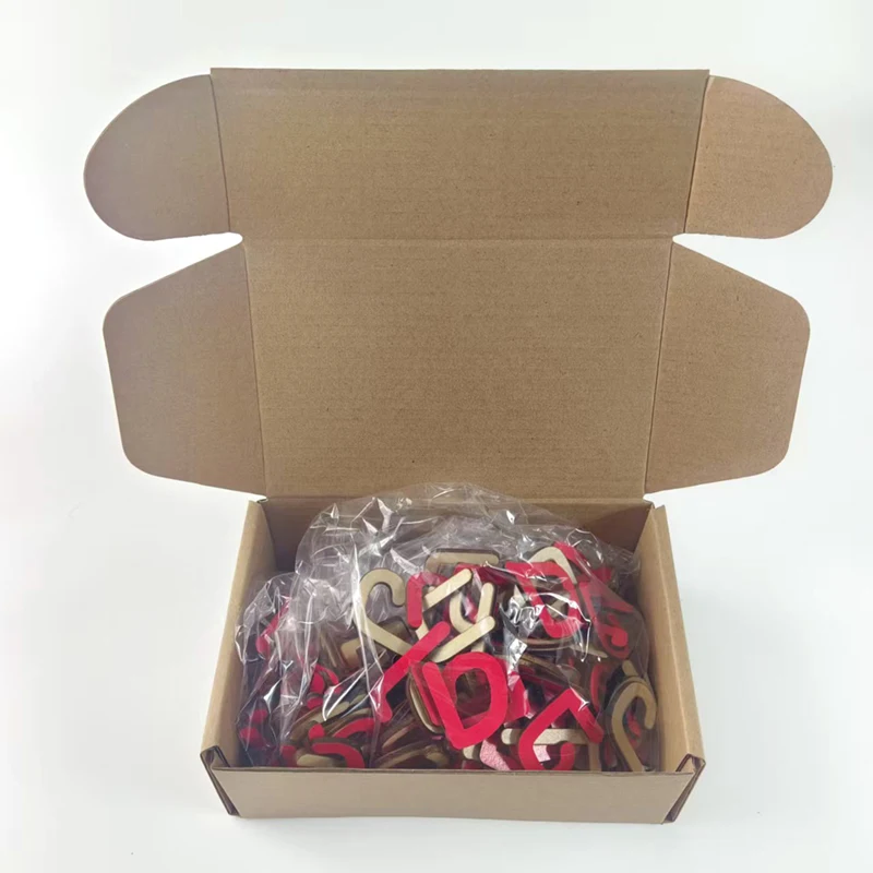 Small wooden Hebrew moveable letters alphabet  economy edition each letter 5 pcs red for toys and girls language learning - view 5