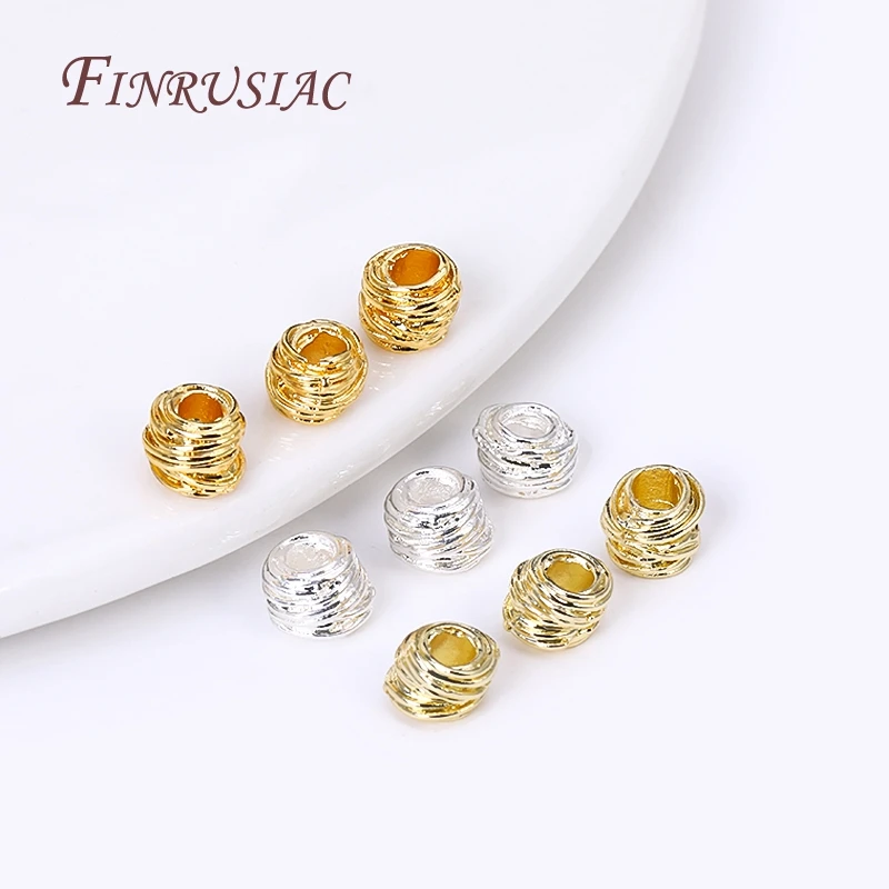 20/40/60 Stück 14K/18K vergoldete Messing-Webeperlen für DIY-Armbänder, Halsketten, Schmuckherstellung, Dekorationsperlen – Detail 15