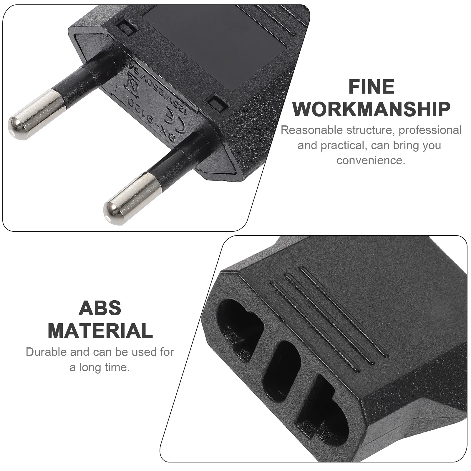 

6Pcs Socket Converter Us to Eu Plug Travel Power Adapter Compact Lightweight Home Office 125-250V Socket Converter