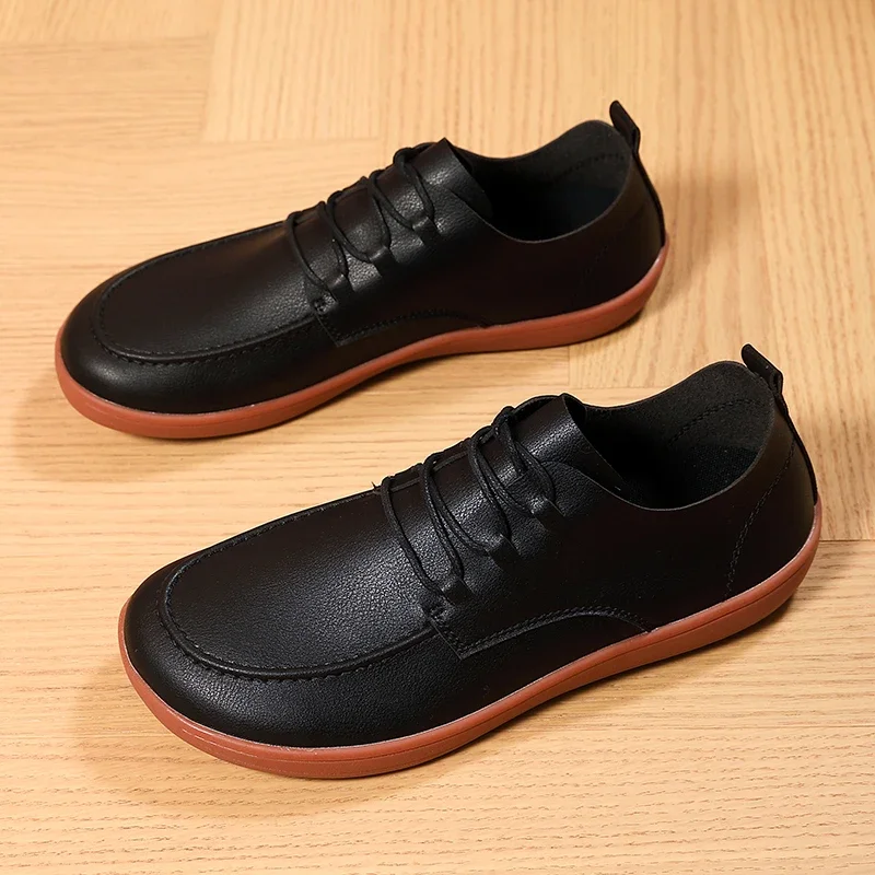 Moda uomo scarpe più larghe Mesh traspirante uomo scarpe a piedi nudi a punta larga New Flats Soft Zero Drop Sole Sneakes con punta più larga di grandi dimensioni