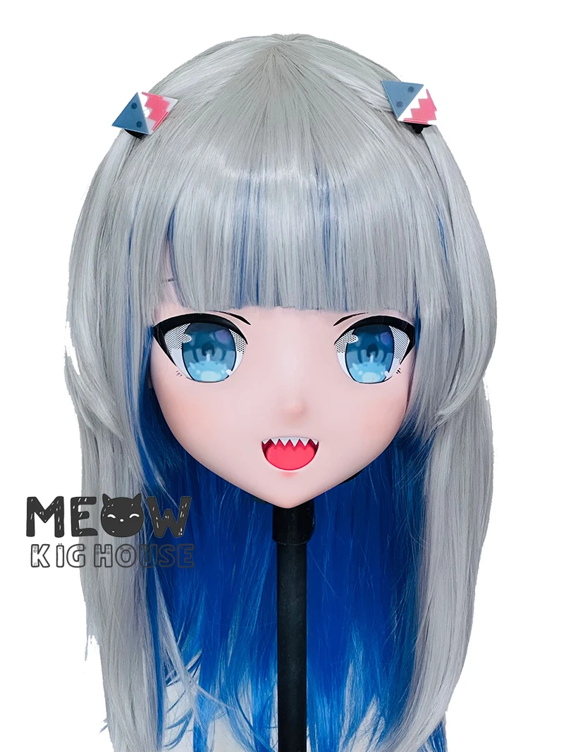 

(MEO576) Customize Handmade Full Head Lockable Crossdress Male to Female Japanese Cartoon Anime Game Character Kigurumi Mask