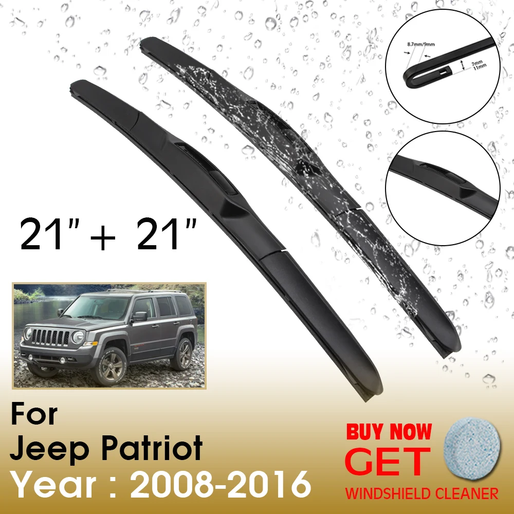 

Car Wiper Blade For Jeep Patriot 21"+21" 2008-2016 Front Window Washer Windscreen Windshield Wipers Blades Accessories