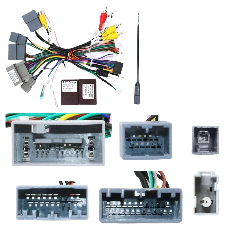 BNR-RG CarStereoRadiocablesAdaptercanbus Forhonda 2014-2017ACCORD9TH 2.0 (النسخة الإنجليزية) 16PinMale #1