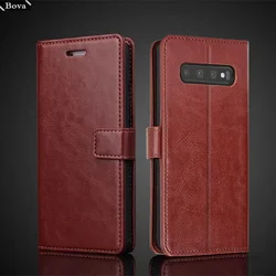 Card Holder Leather Case for Samsung Galaxy S10 + S 10 5G S10e Flip Cover Retro Wallet Pu Leather Fitted Case S10 Fundas Coque