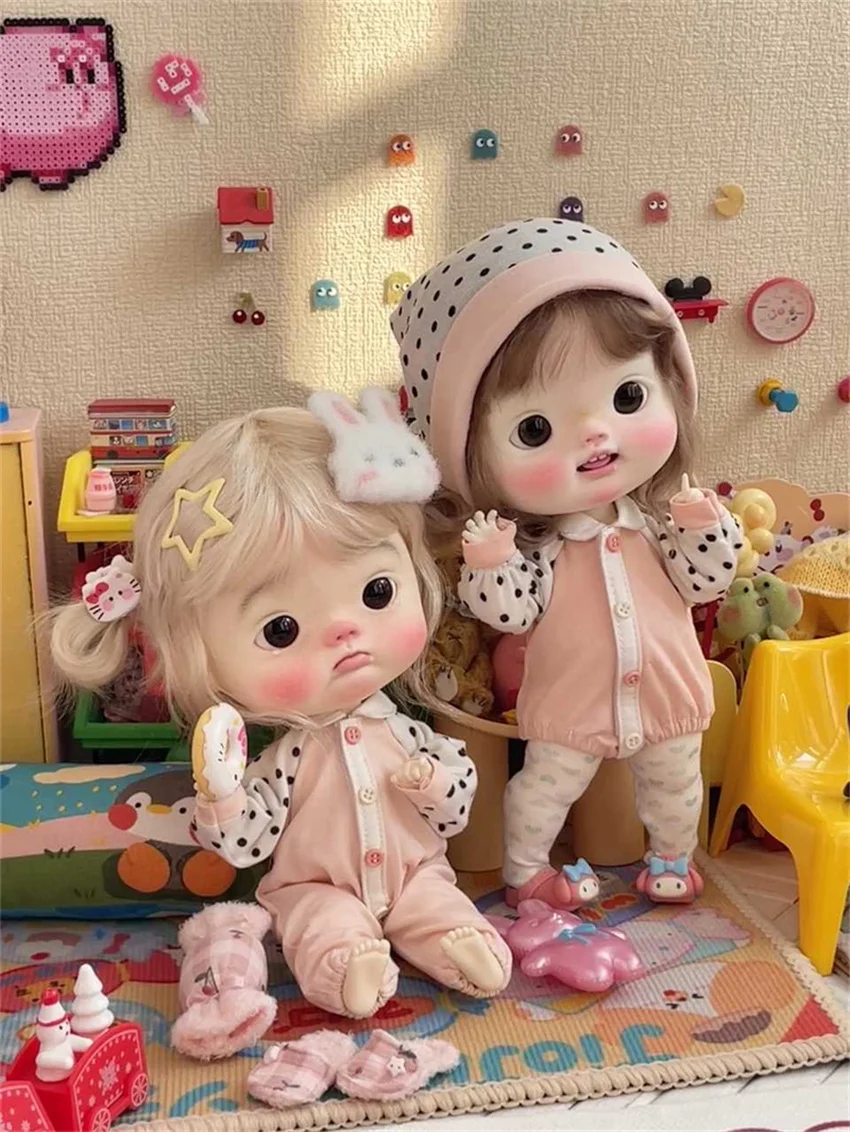 BJD Doll Baby Clothes Toy Big Head Diandian Onesie Cute Colorful Gorgeous Pink Soft Pants Coats Doll Accessories (no doll)