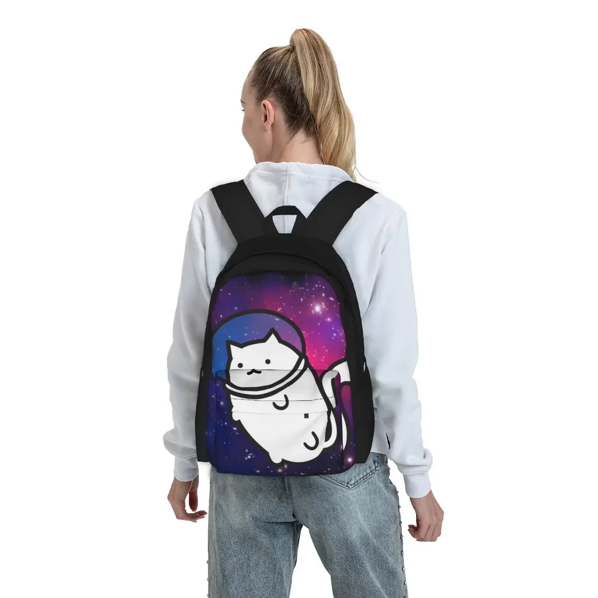 Fat Cat In Space Backpacks Boys Girls Bookbag Children School Bags Cartoon Kids Rucksack Travel Rucksack Shoulder Bag