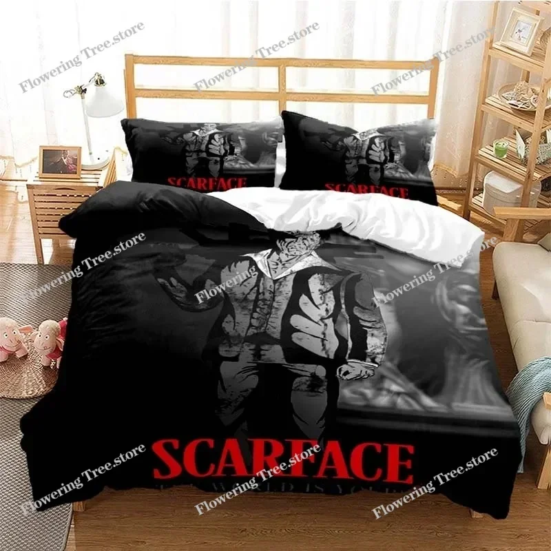 Tony Montana Scarfaces Bedding Set Boys Girls Twin Queen Size Duvet Cover Pillowcase Bed Kids Adult Home Textileextile 5