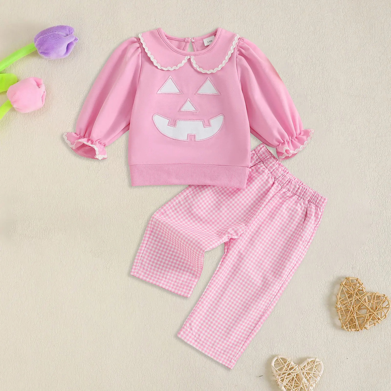 

Teens Winter Clothes for Girls Halloween Baby Girls Costume Comfortable Breathable Sweet Embroidered Top Checkered Girl 6 Pant