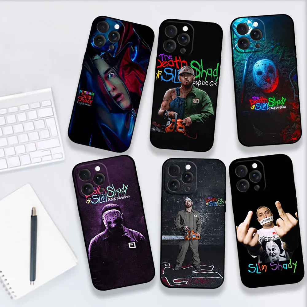 Singer Eminem The Death of Slim Shady For iPhone 11 12 13 14 15 16 Pro Max Plus Soft Silicone phone Case Ultra Thin Black Cover