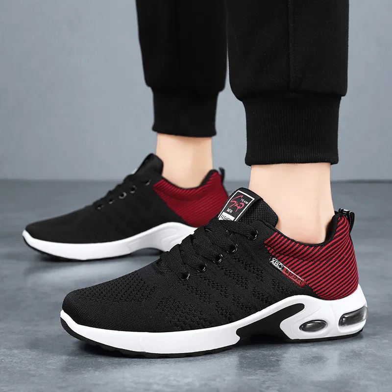 Komfortable Persönlichkeit Stil Männer Mode Weiche Atmungsaktive Sport Mode Schuhe Mesh Fliegen Gewebte Turnschuhe Outdoor Casual Schuhe