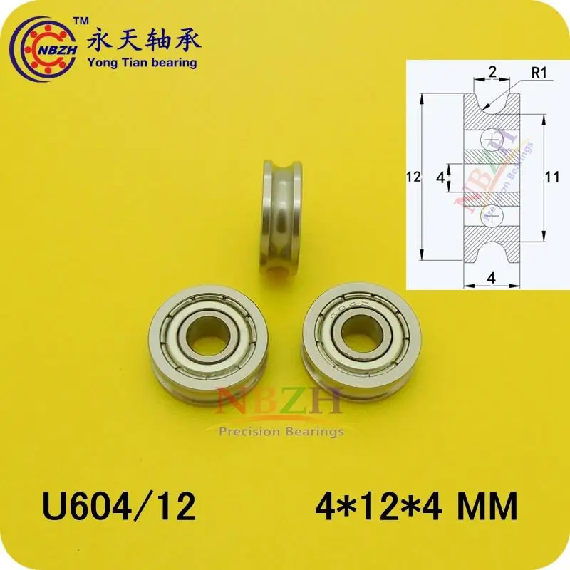

10pcs ABEC-1 4mm Walking guide rail groove U groove 604UU 4*12*4mm 3D printer dedicated feeding roller bearings U604/12 U604ZZ