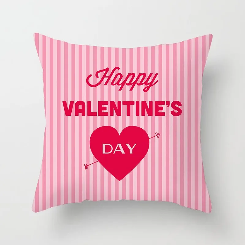 Seat Living Room Sofa Pillowcase Valentine's Day Love Cushion Cover Red Pink Heart  Home Decor