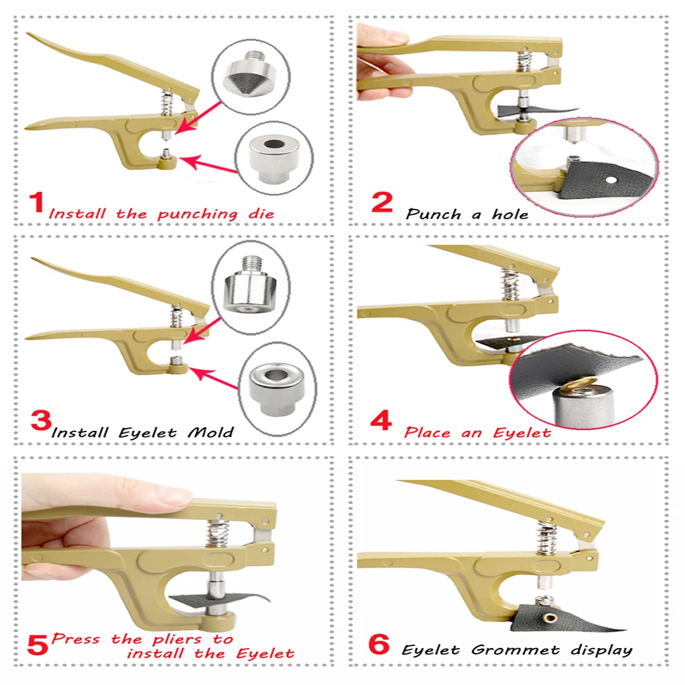 Per tessuto spesso occhielli in ottone da 5 mm con pinze multifunzionali kit passacavo cintura in pelle strumento e accessori per occhielli