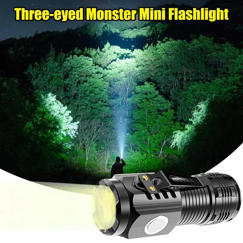 Mini lanterna de bolso portátil LED, ultra brilhante, alto lúmens, luz portátil, tocha para acampar, ao ar livre