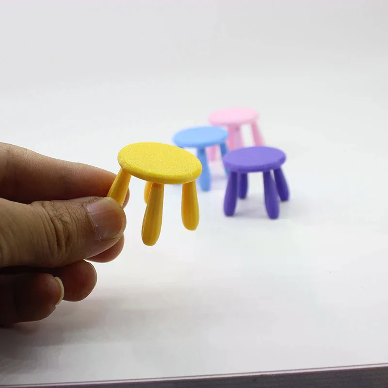 Mini Chair Toy 1:12 Scale Dollhouse Stool Gift Doll Accessories Plastic Miniature Furniture Photo Props Scene Model 1PC
