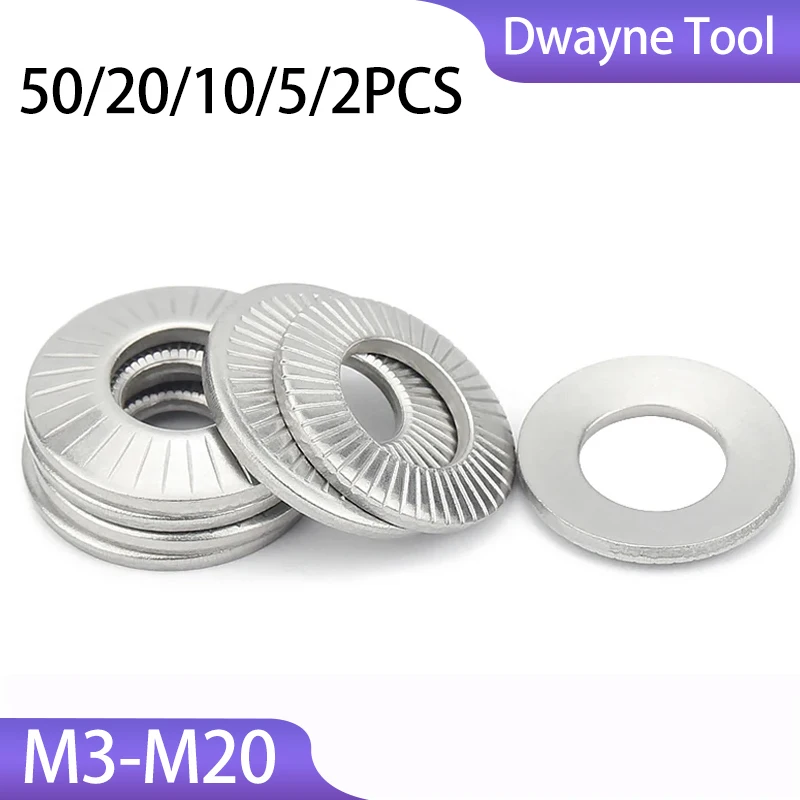 2/5/10/20/50 قطعة M3 M4 M5 M6 M8 M10 M12 M16 M20 304 غسالات قفل غير قابلة للصدأ-غسالات مائلة متعددة الأغراض لتطبيقات مختلفة #1